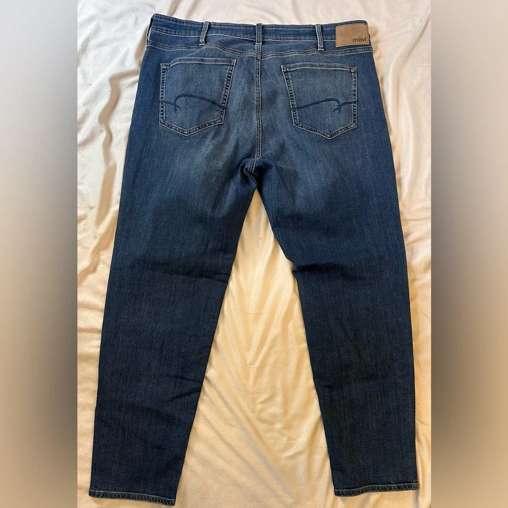 Mavi Men's Dark Blue Athletic Fit Cotton Jeans Size 42x32